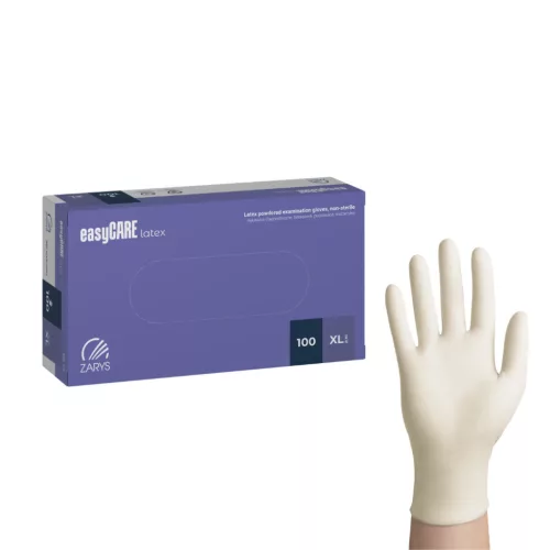 EasyCare púderezett latex vizsgálókesztyű 100 db XS méret