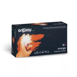 Gripzzly narancs nitril kesztyű 50 db S méret