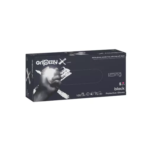 Gripzzly X Long fekete nitril kesztyű 100 db S méret