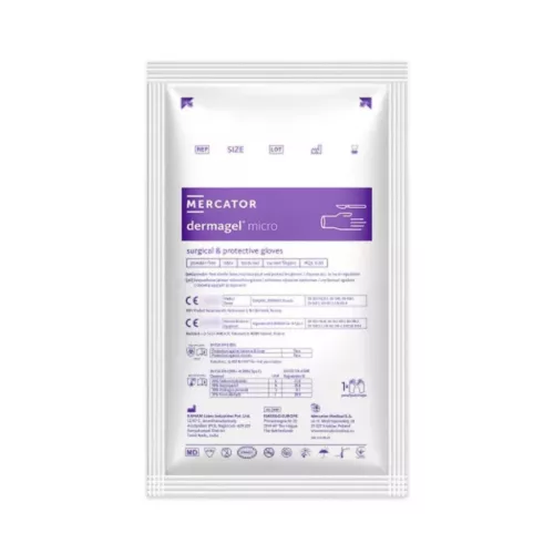 Mercator Dermagel Micro barna púdermentes latex sebészeti kesztyű 50 pár