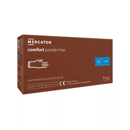 Mercator Comfort púdermentes latex vizsgálókesztyű