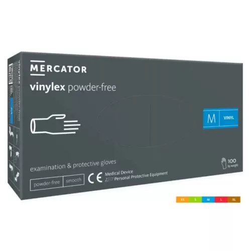 Vinylex áttetsző púdermentes vinyl vizsgálókesztyű