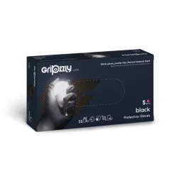 Gripzzly fekete nitril kesztyű 50 db S méret