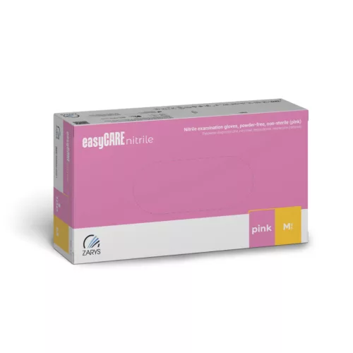 EasyCare Pink rózsaszín púdermentes nitril kesztyű 3,5 g 100 db M méret