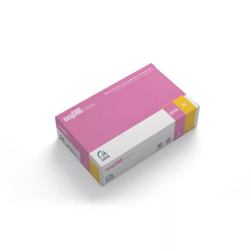 EasyCare Pink rózsaszín púdermentes nitril kesztyű 3,5 g 100 db M méret