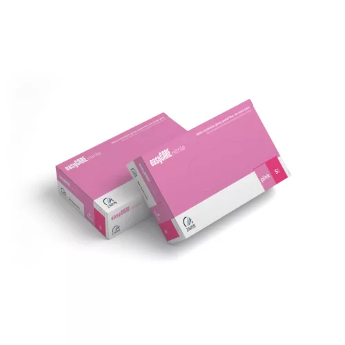 EasyCare Pink rózsaszín púdermentes nitril kesztyű 3,5 g 100 db XS méret