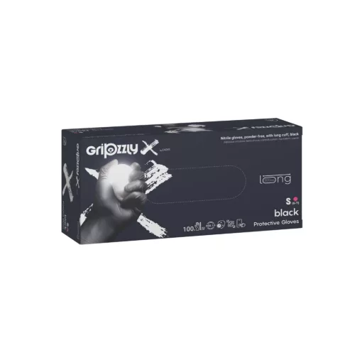 Gripzzly X Long fekete nitril kesztyű 100 db S méret
