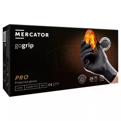 Mercator GoGrip fekete nitril kesztyű 50 db