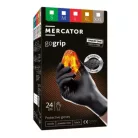 Mercator GoGrip One by One fekete púdermentes nitril kesztyű 100 db