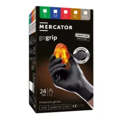 Mercator GoGrip One by One fekete púdermentes nitril kesztyű 100 db