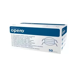 Opero szájmaszk ECO, 3 rétegű flíz, megkötős, kék 50 db