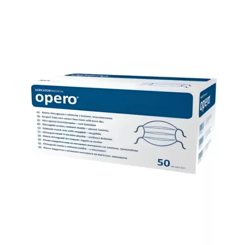 Opero szájmaszk ECO, 3 rétegű flíz, megkötős, kék 50 db