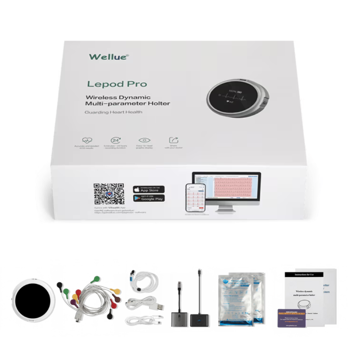 Viatom Lepod Pro ER3 12 elvezetéses 24 órás mini EKG holter monitor - Image 8